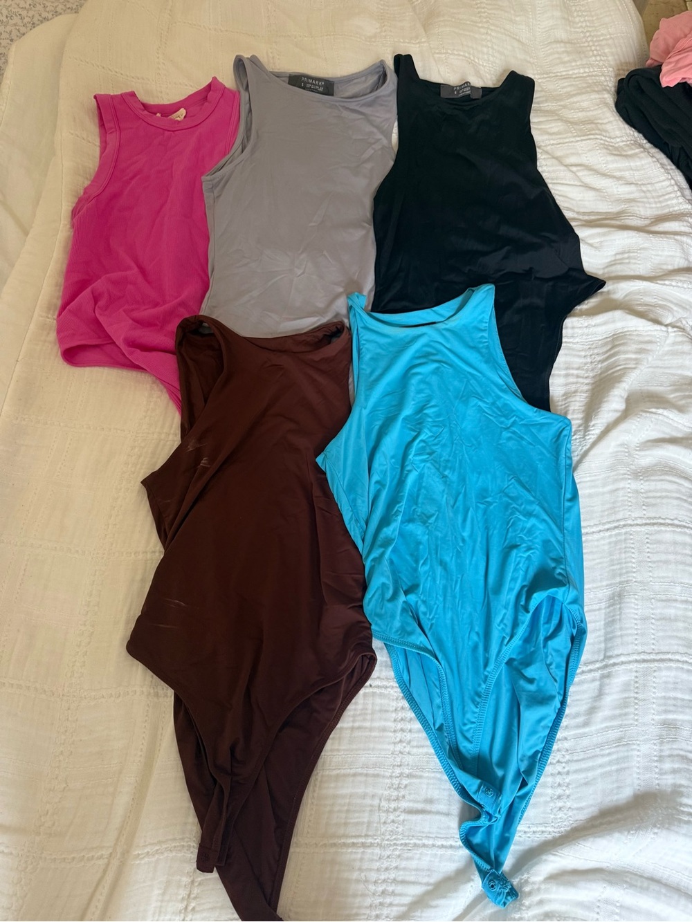 Women's Sleeveless Bodysuit - Black, Gray, Pink, Brown, Turquoise